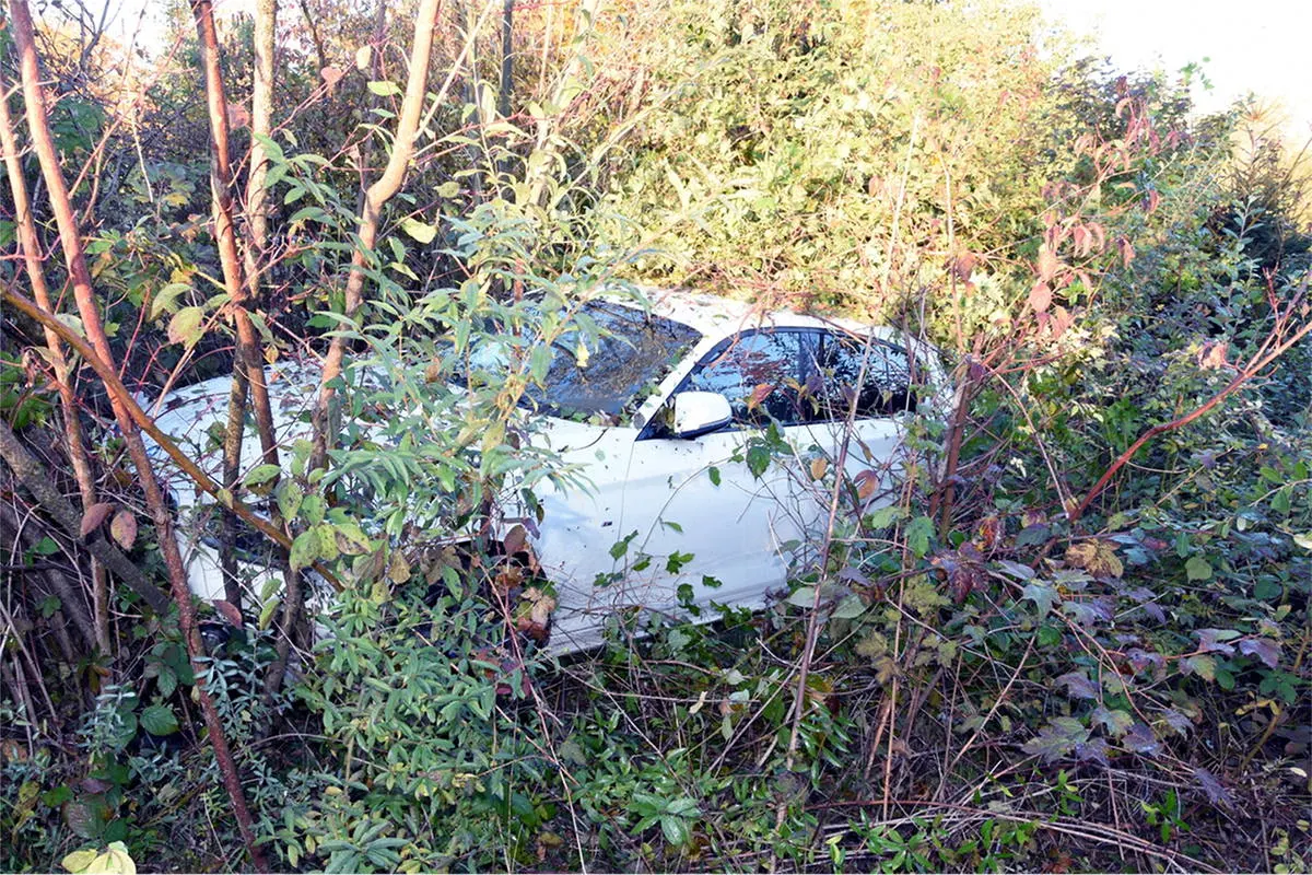 Gossau SG - In Ausfahrt Herrschaft übers Auto verloren und in Gebüsch parkiert
