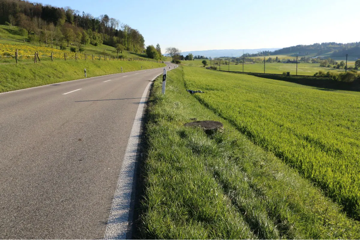 Bonstetten ZH - Motorradfahrerin in Acker geschleudert