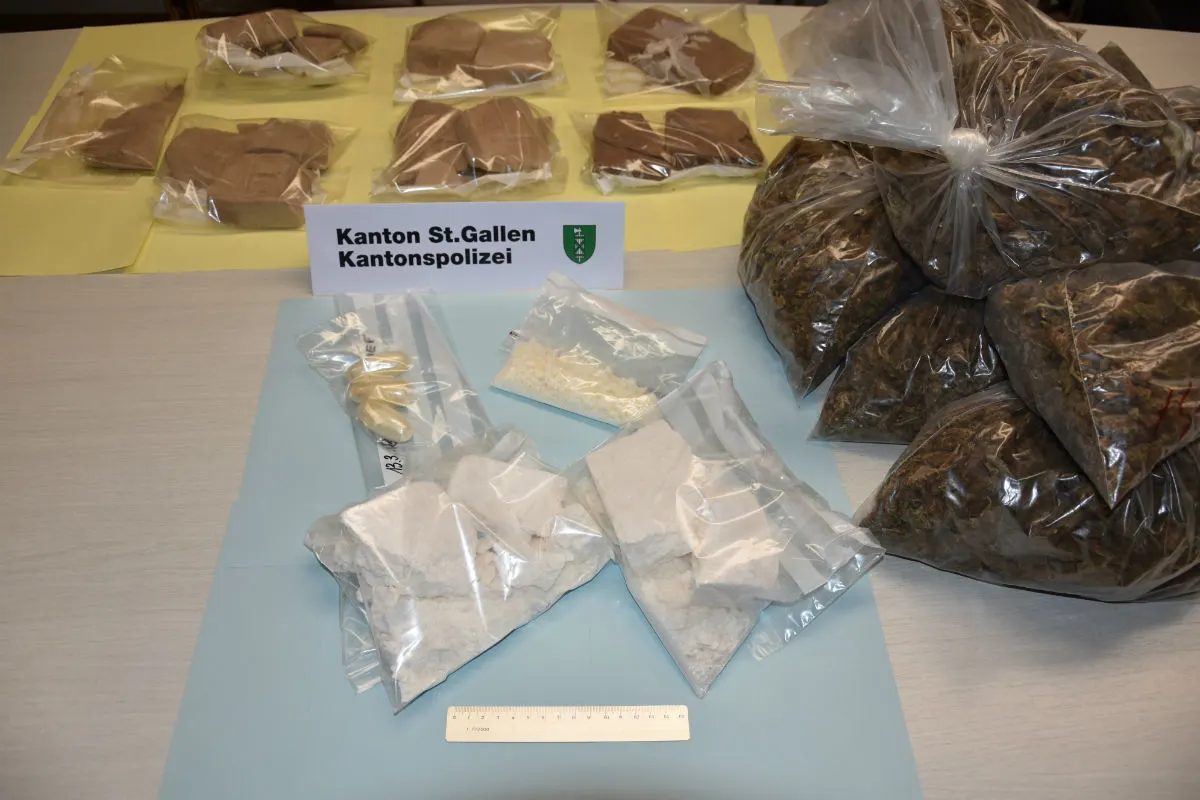 Kanton SG - International tätiger Drogenring zerschlagen