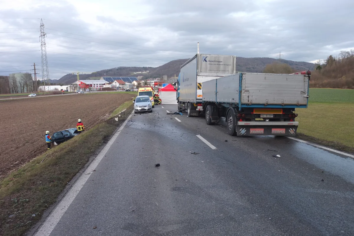 Tödlicher Crash mit Lastwagen bei Rupperswil