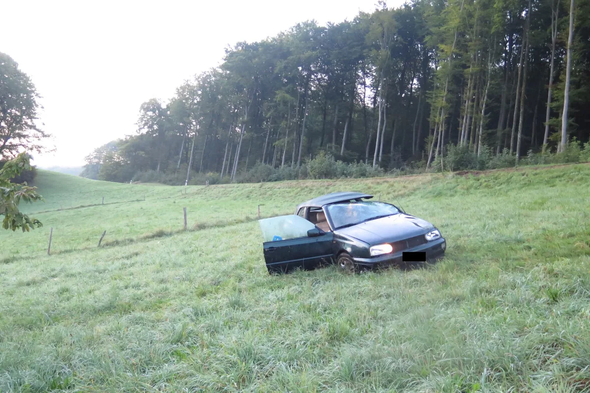 Alleinunfall in Nusshof endet im Wiesland