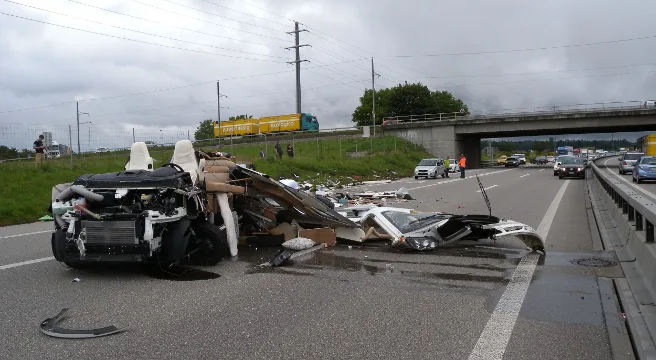 Niederbipp: A1 nach spektakulärem Crash gesperrt