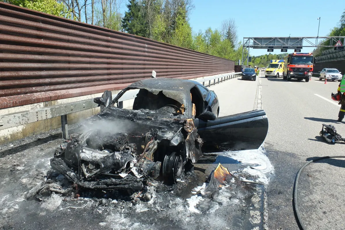 Autobrand auf St. Galler Autobahn