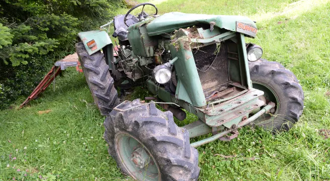 Traktor stürzt in Weggis Böschung hinunter