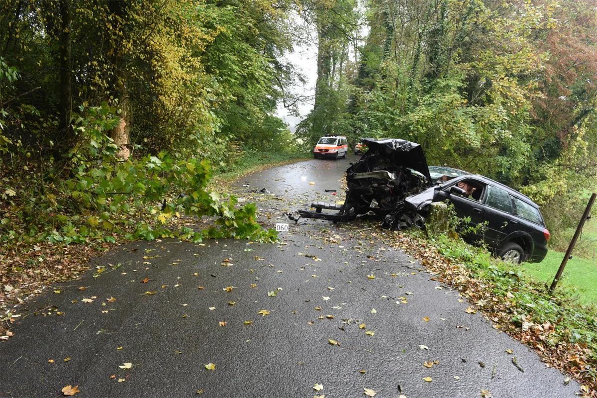 Zeugenaufruf aus Glattfelden ZH: Mit Auto gegen Baum geprallt