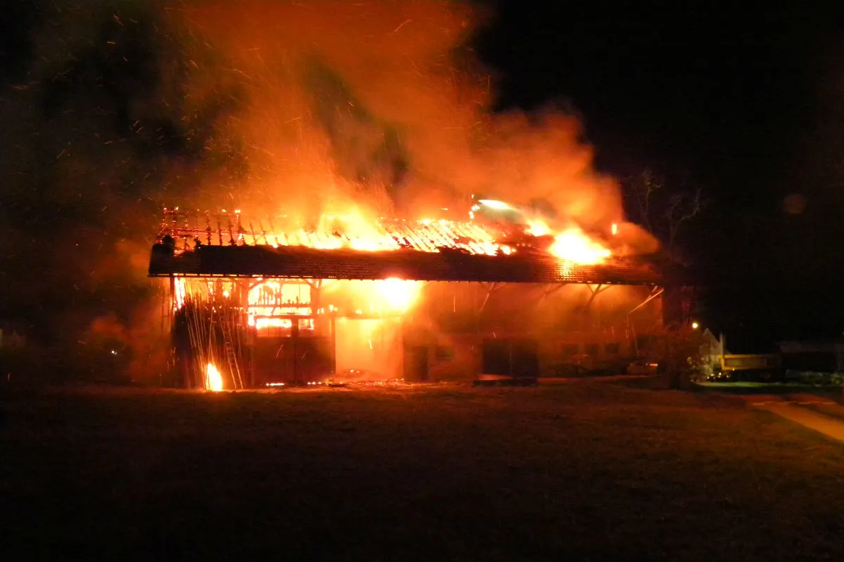 Oberaach TG - Scheune ein Raub der Flammen