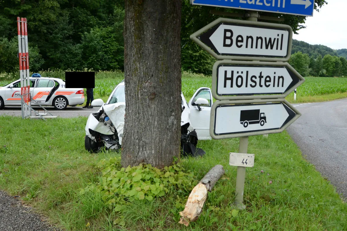 Bennwil BL: Selbstunfall unter Drogeneinfluss