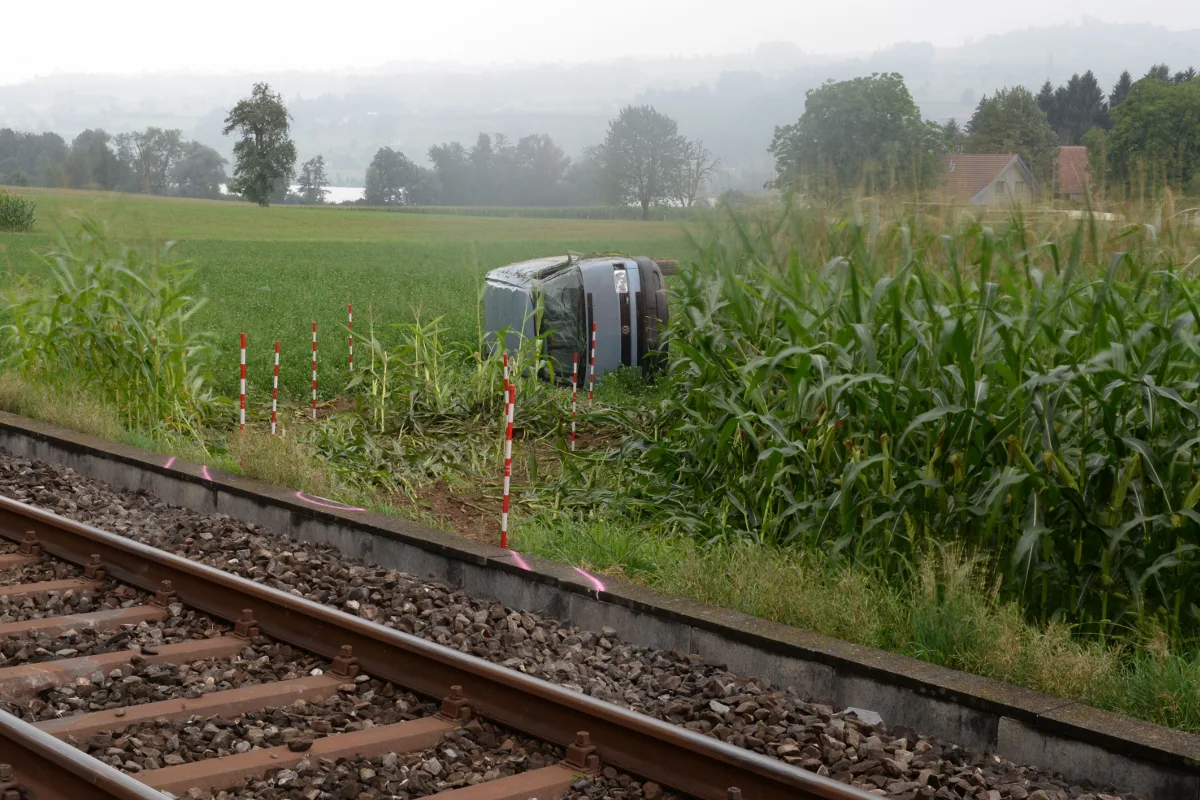 In Baldegg mit Lieferwagen verunglückt