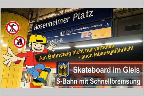 München BY - Skateboard im Gleisbereich