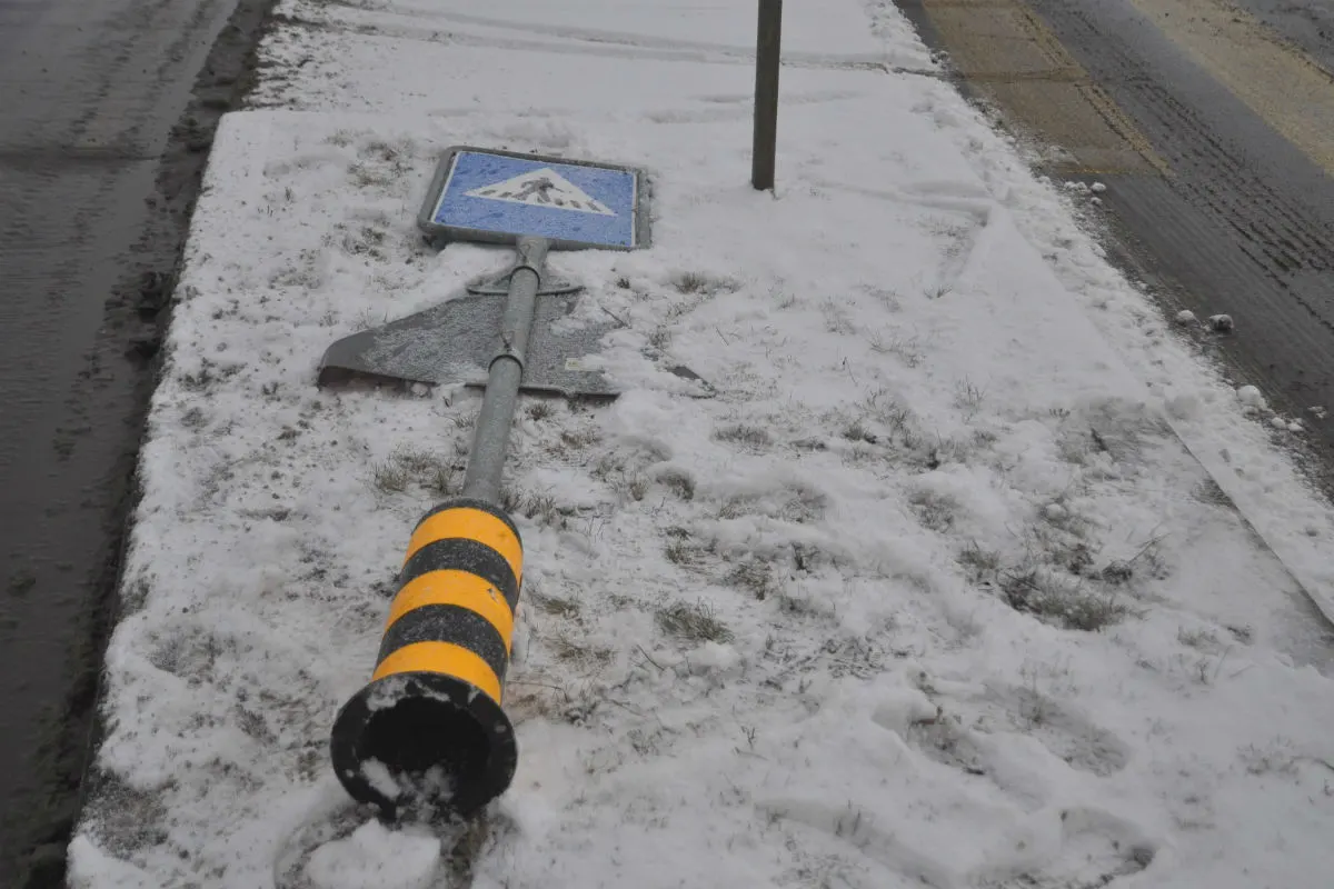 Schaan FL - Inselschutzposten umgefahren