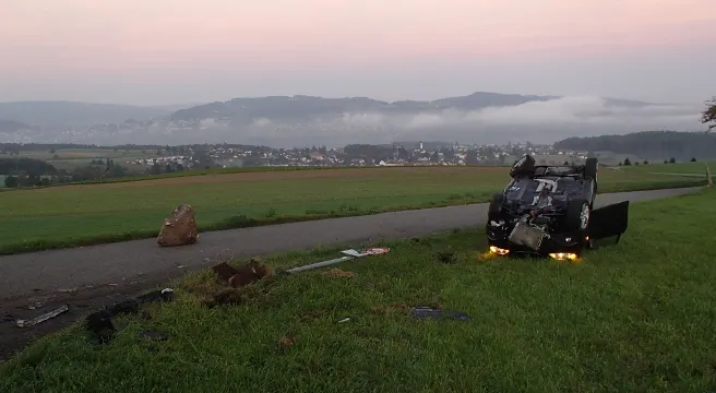 Junglenker baut Selbstcrash in Sarmenstorf