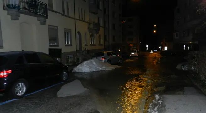 Wasserrohrbruch in St. Gallen