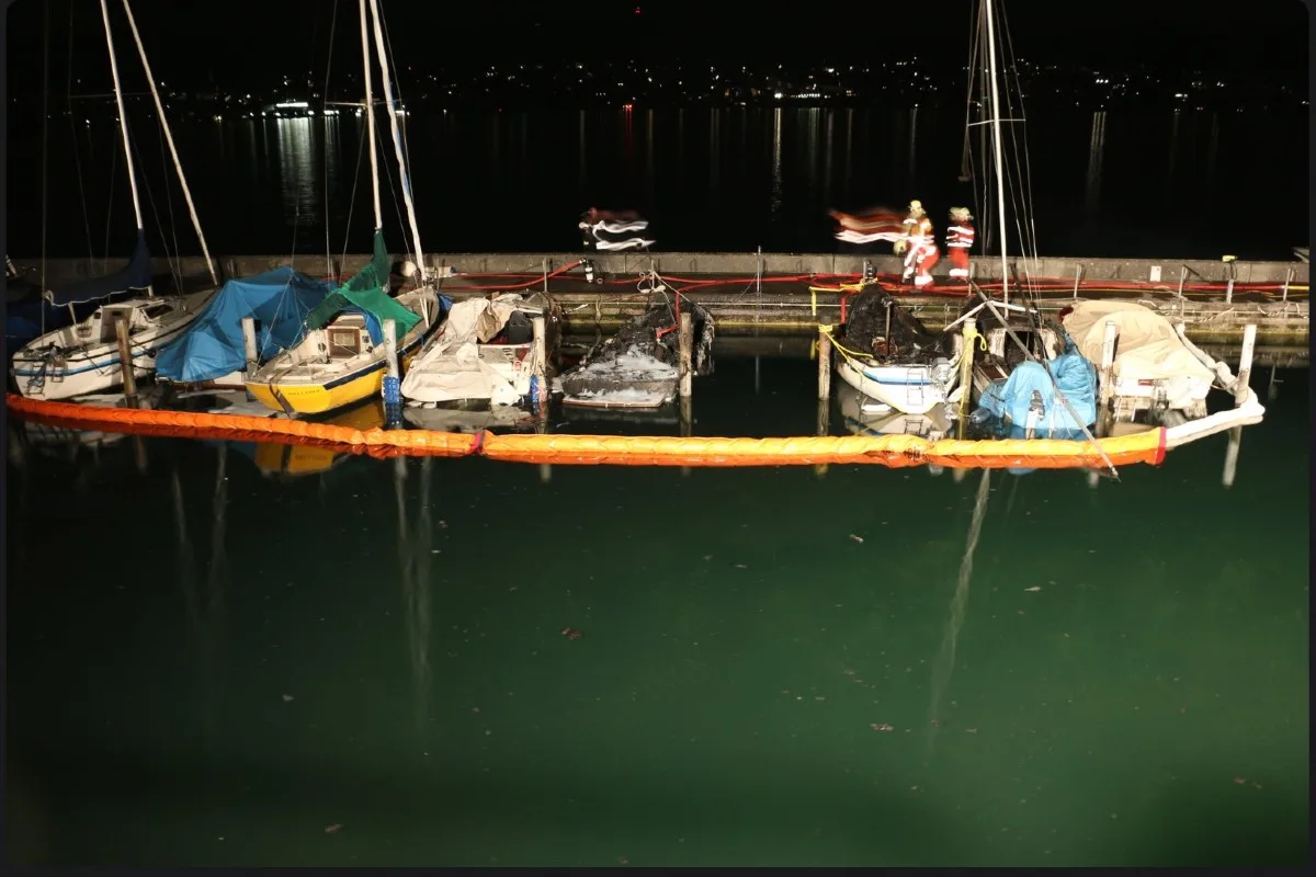 Küsnacht - Hoher Sachschaden bei Brand im Hafen - Brandstiftung kann nicht ausgeschlossen werden
