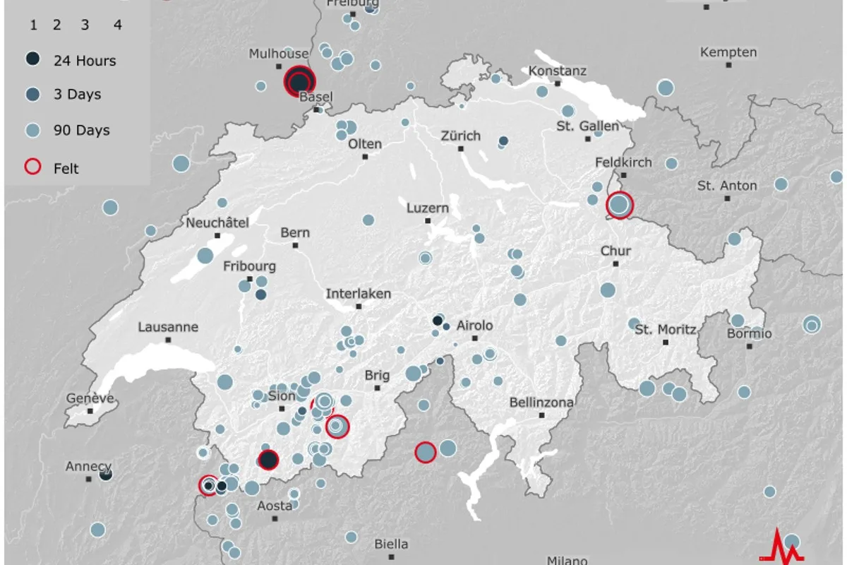 Erdbebenmeldung - Beben bei Mulhouse mit 4.7 auf der Richterskala in der ganzen Schweiz spürbar
