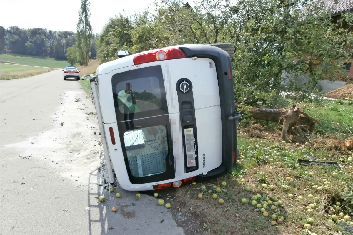 Uerschhausen TG - Lieferwagenfahrer prallt in Baum