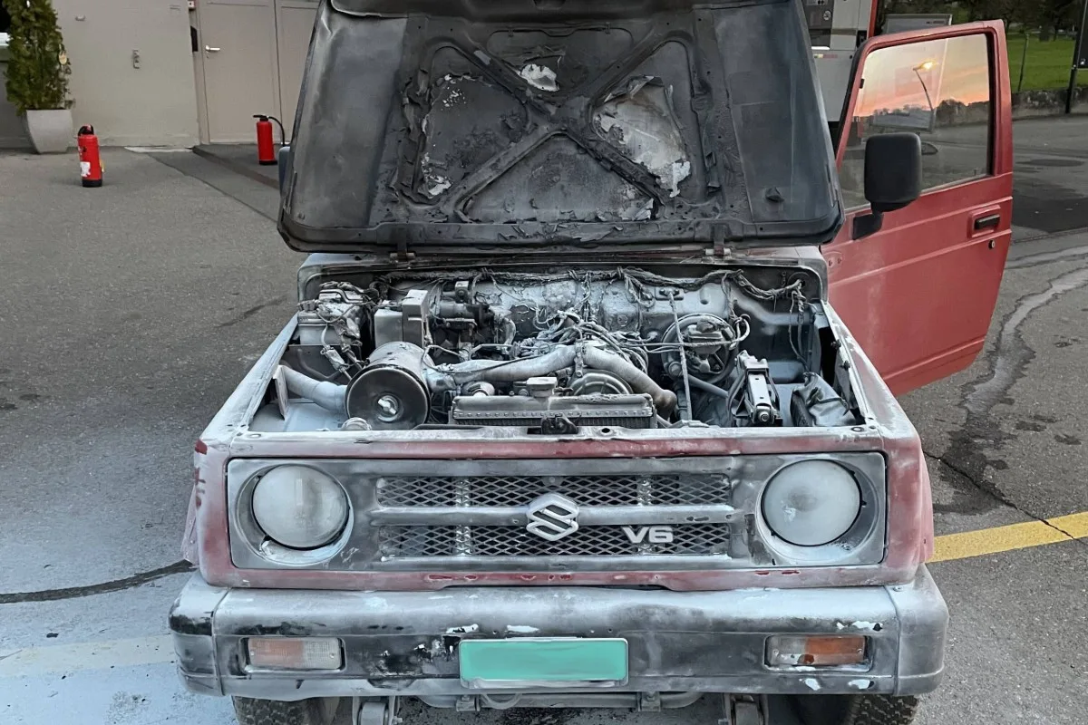 Sattel SZ - Suzuki gerät während dem Tanken in Brand