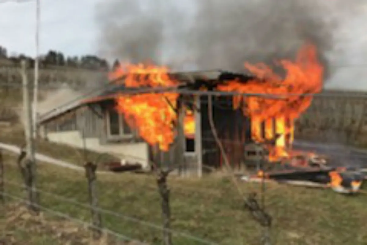 Hallau SH - Brand eines Rebhäuschens