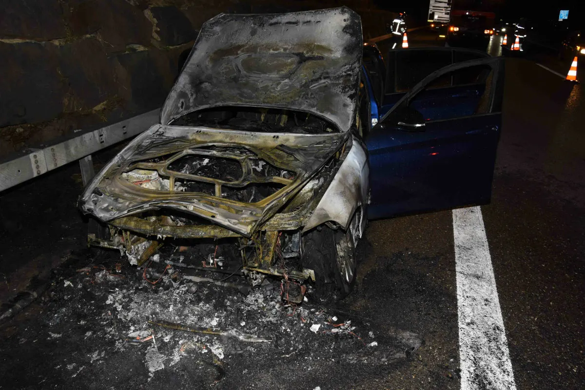 Mörschwil SG - Autobrand auf Autobahn
