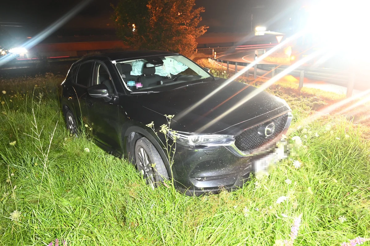 A13 Sennwald SG – Selbstunfall endet im Wiesland