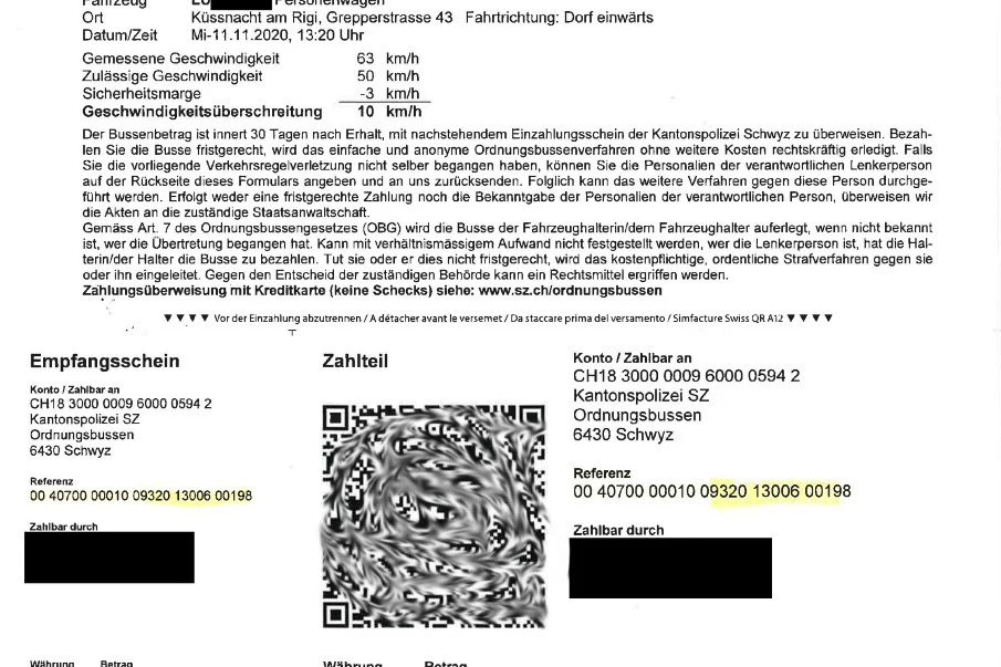 Schwyz - Die Kantonspolizei stellt Rechnungen auf QR-Code um
