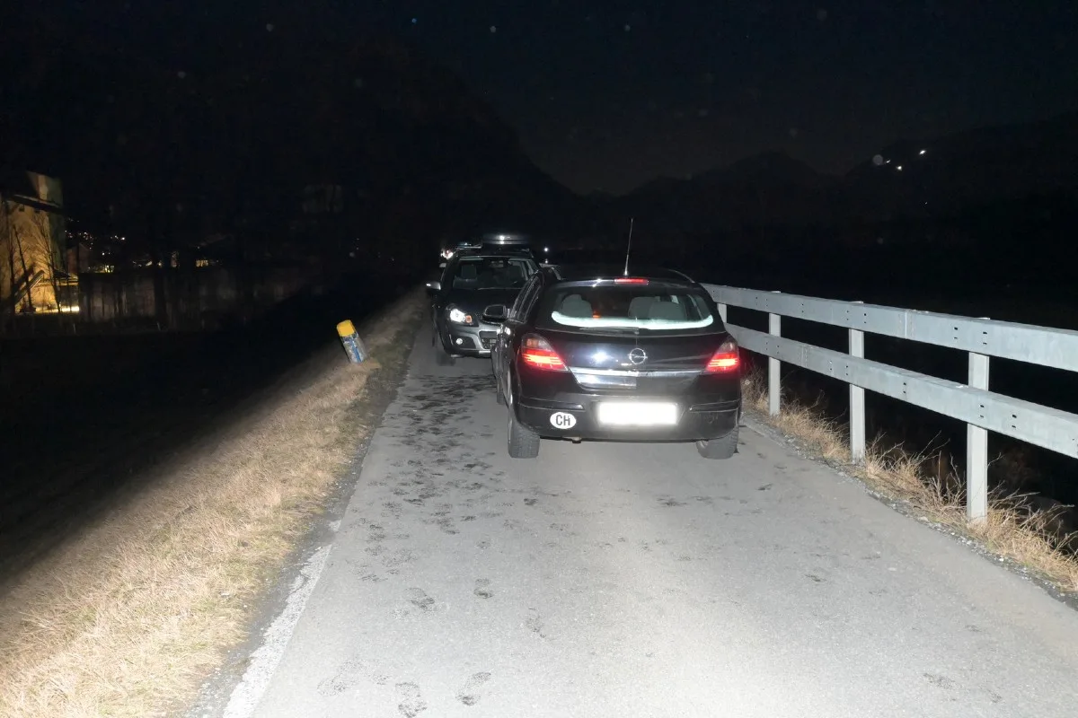 Vaduz FL - Frontalkollision auf dem Rheindamm!
