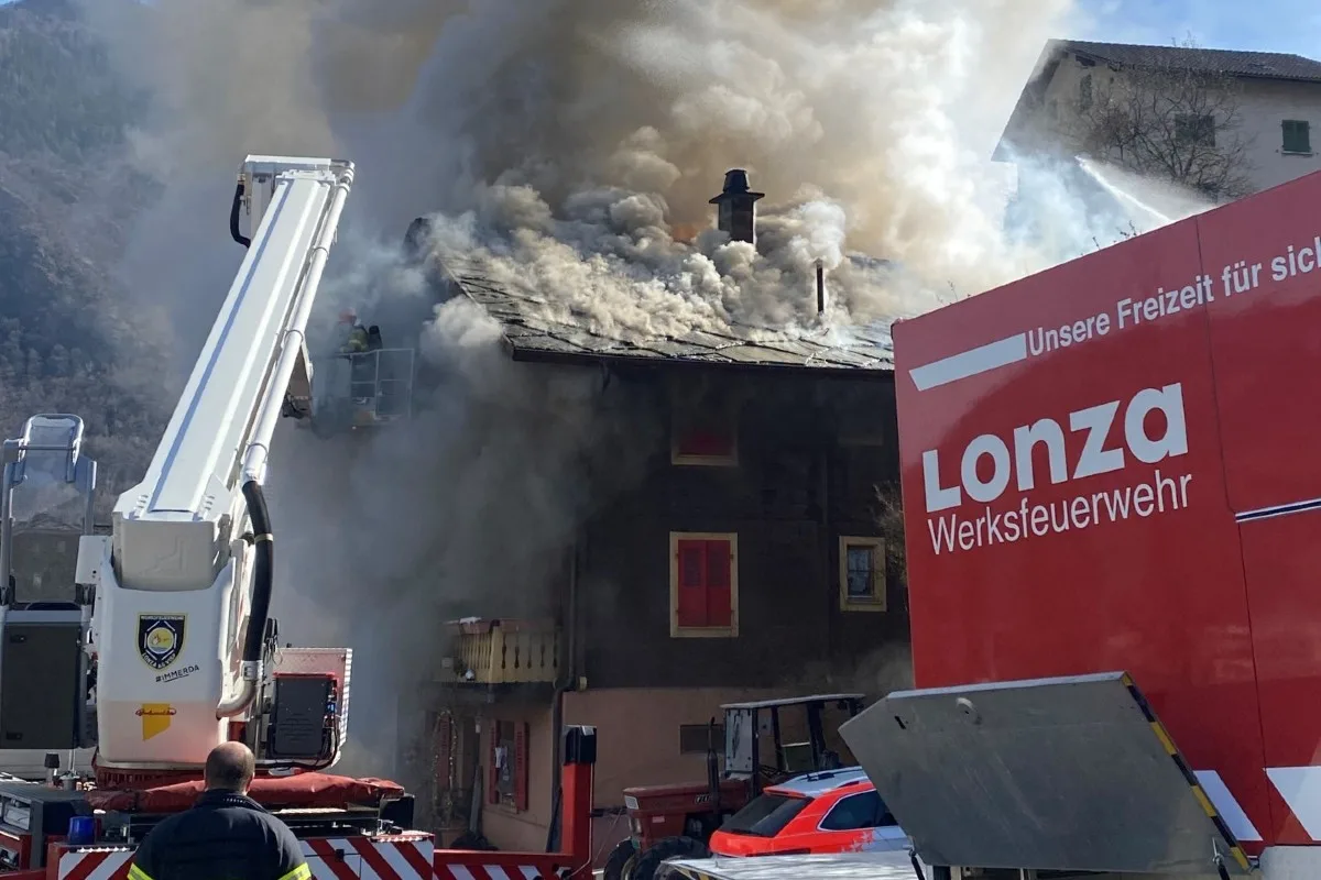 Visp VS - Brand in Einfamilienhaus