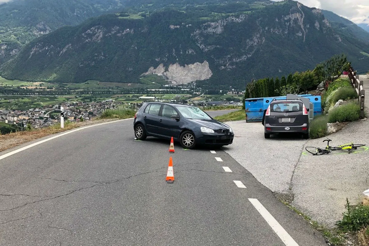 Argnou / Ayent VS - Ein Radfahrer schwer verletzt