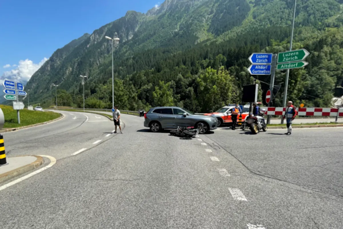 Wassen UR – Kollision zwischen Personenwagen und Motorrad