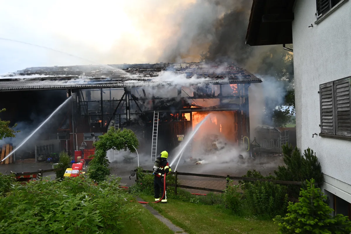 Waldkirch SG – Scheune in Vollbrand