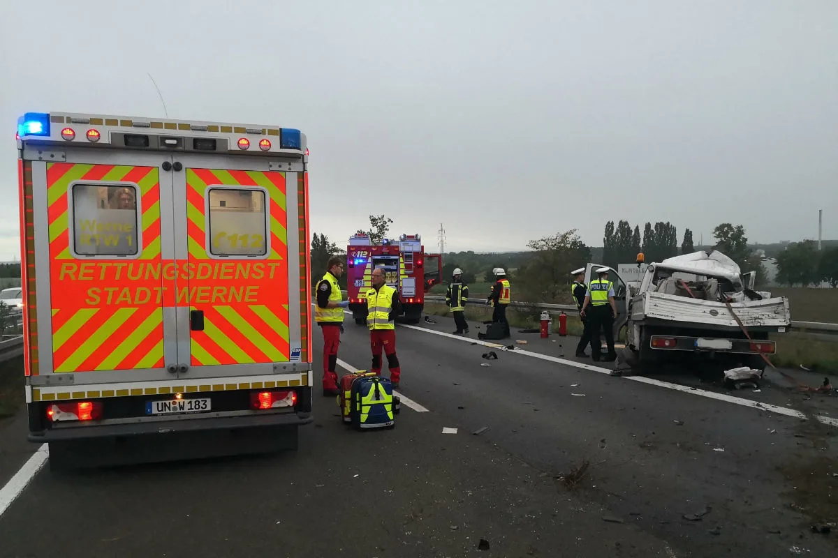 Schwerer Verkehrsunfall auf der Bundesautobahn 1 