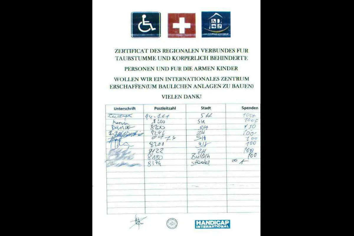 Kanton SG - Warnung vor Sammelaktionen von falschen Behindertenorganisationen