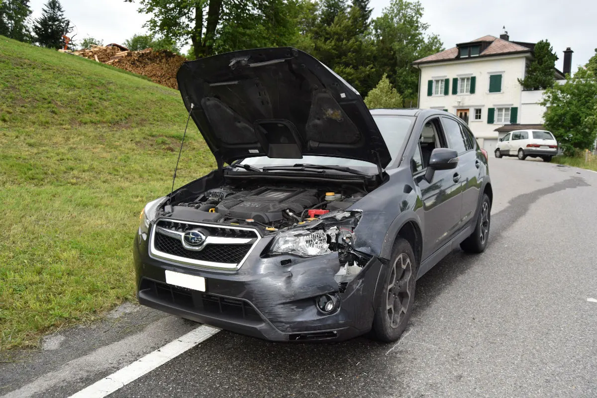 Schwellbrunn AR - In Kurve gegen Auto geprallt