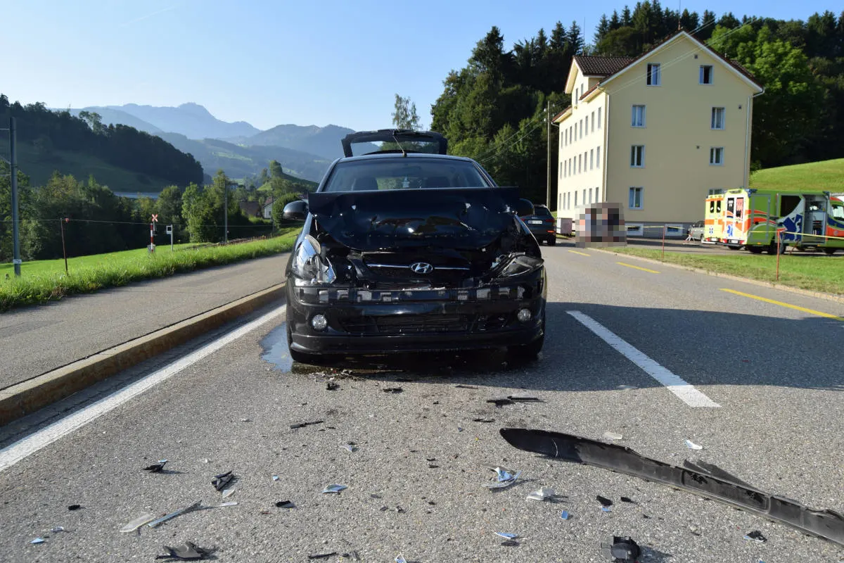 Urnäsch AR - Unaufmerksamkeit führt zu Auffahrkollision