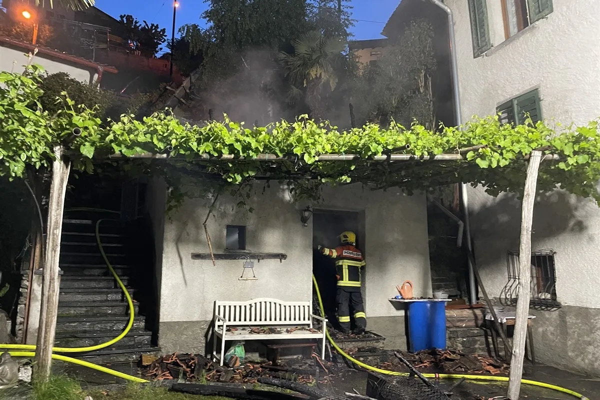 Feuer heute im Zentrum von Sta. Maria GR 