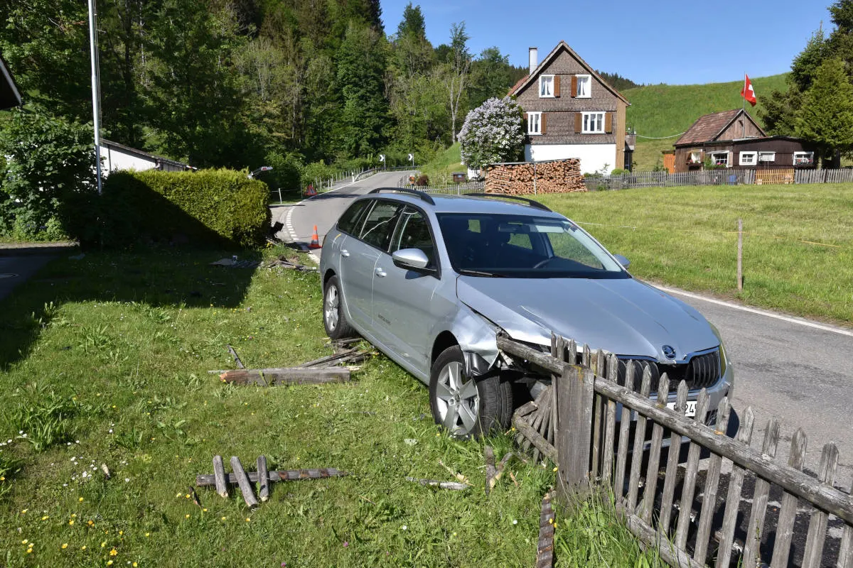 Willerzell SZ - Selbstunfall mit entwendetem Fahrzeug unter Drogeneinfluss