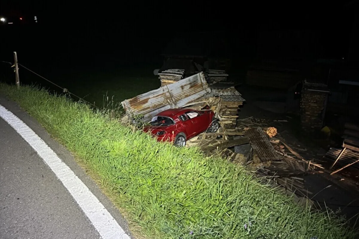 Unterschächen UR - Mit mehreren Holzstapeln kollidiert