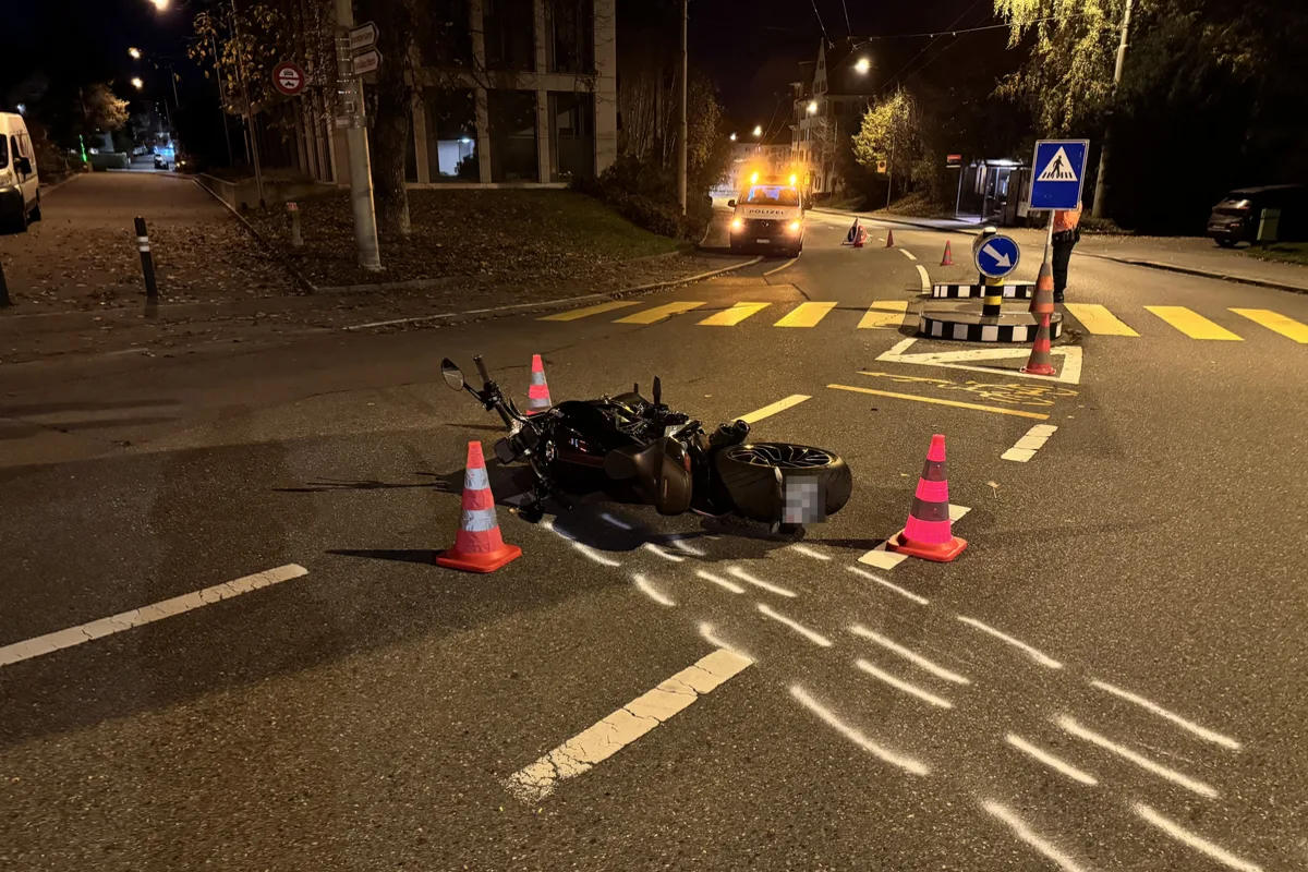 St.Gallen – Motorradfahrer bei Selbstunfall mittelschwer verletzt