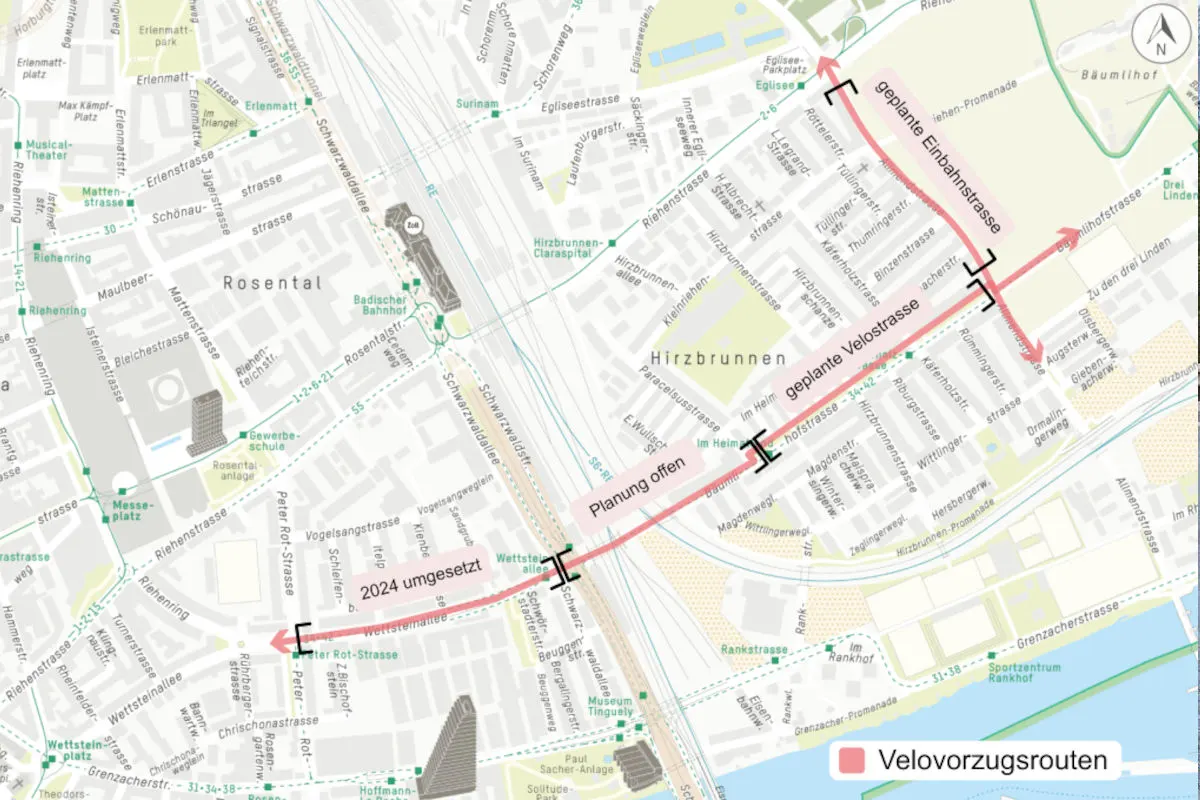 Basel – Neue Velostrasse ersetzt Parkplätze