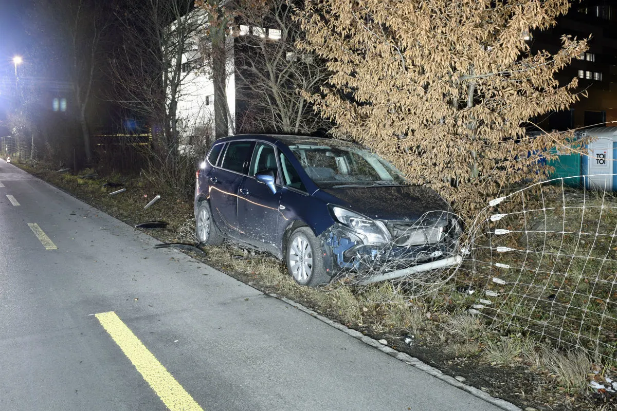 Luzern LU - Am Steuer eingenickt und mit Zaun kollidiert