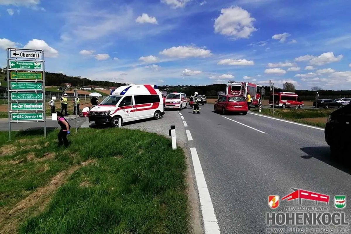 Mitterdorf an der Raab - Motorradfahrerin bei Unfall schwer verletzt