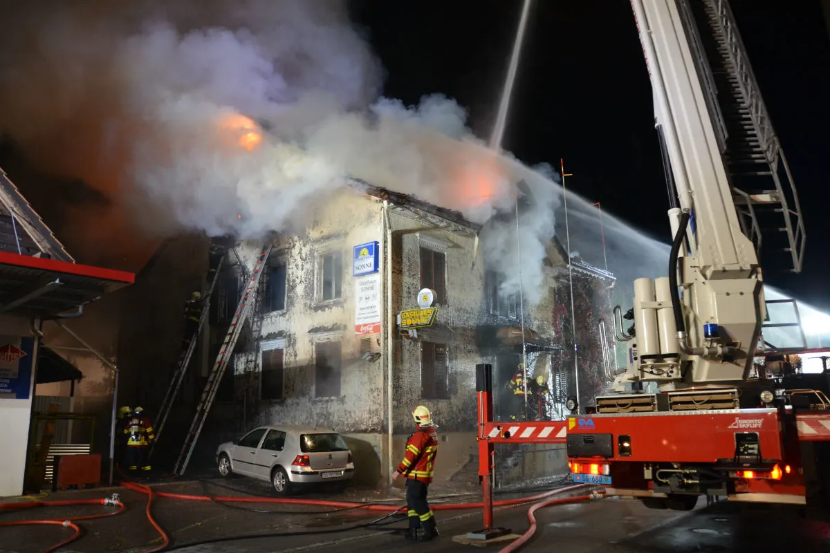 Oberriet SG - Brand Restaurant Sonne – es war Brandstiftung