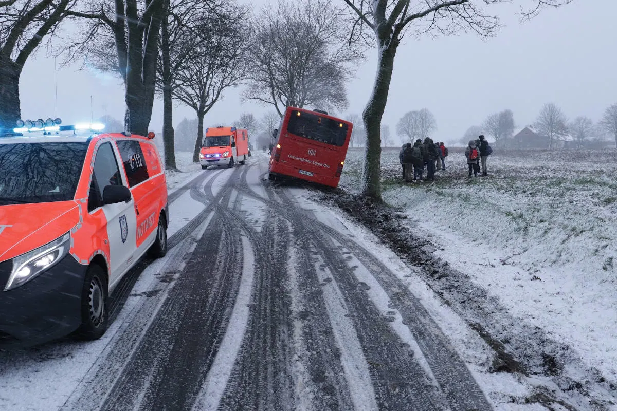 Büren-Barkenhausen – Schulbus kollidiert mit Baum