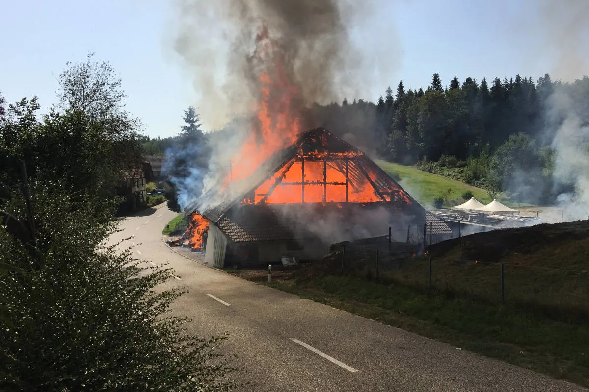 Glashütten AG - Scheune niedergebrannt
