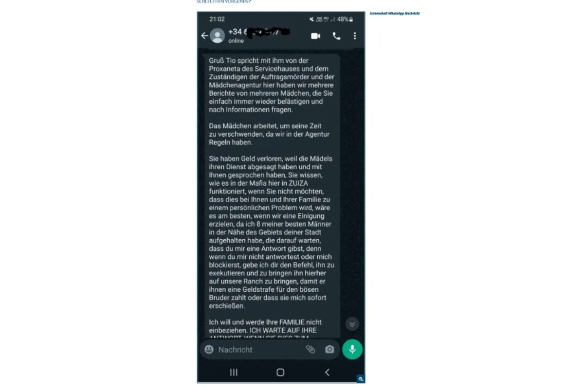 Warnung - Besucher von Escort Anzeigeseiten mit dem Tode bedroht