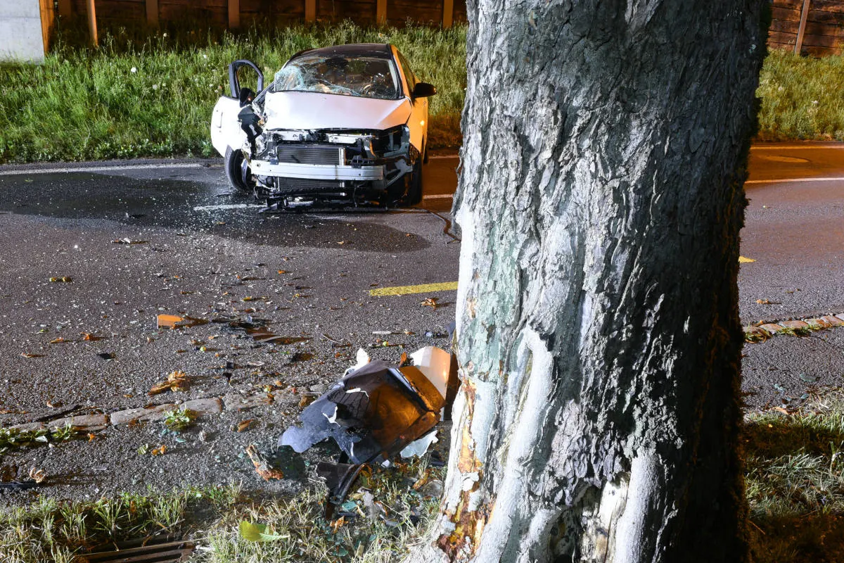 Knutwil LU - Vier Personen bei Selbstunfall mit Personenwagen verletzt