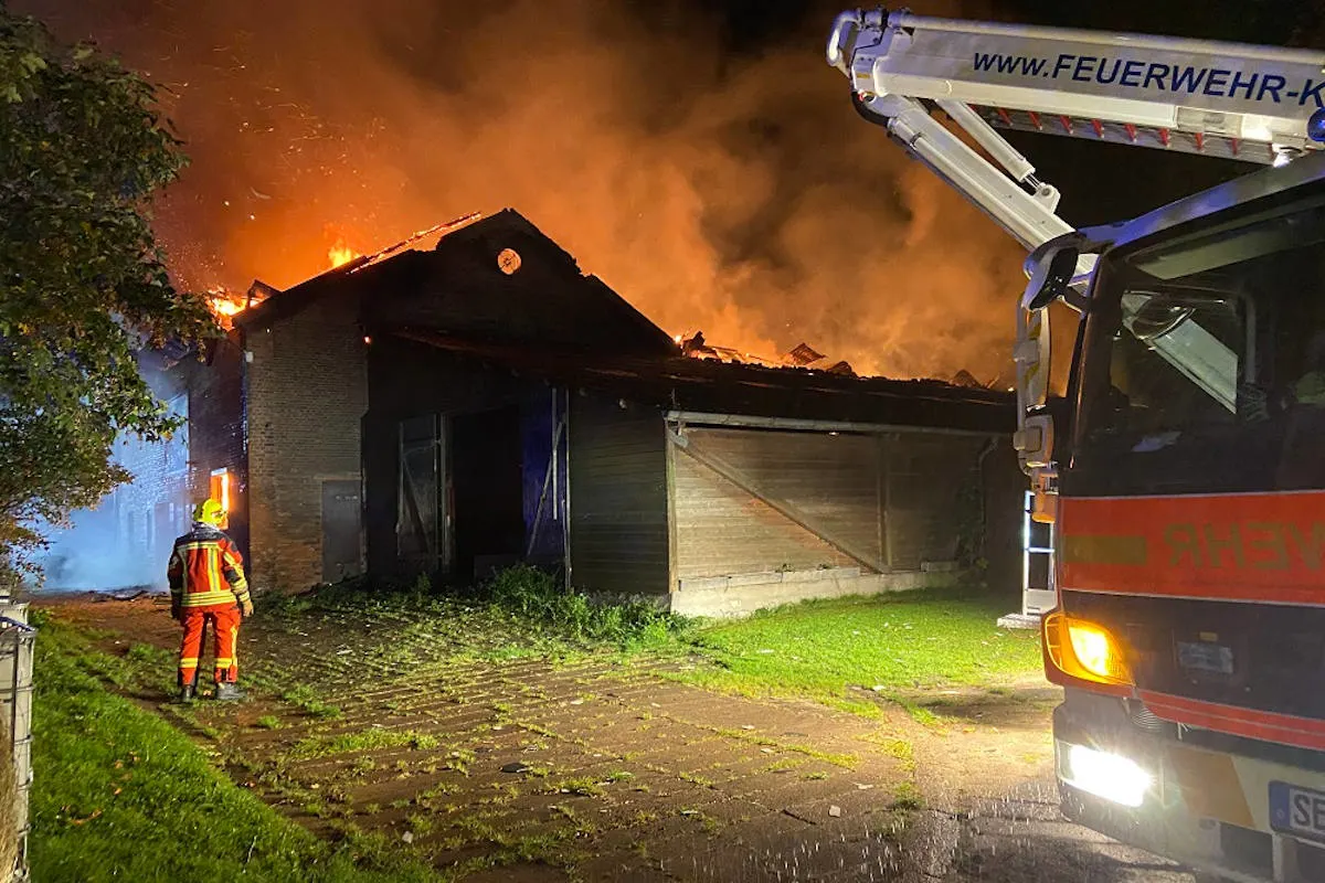 Kisdorf – Feuer in einem landwirtschaftlichen Betrieb