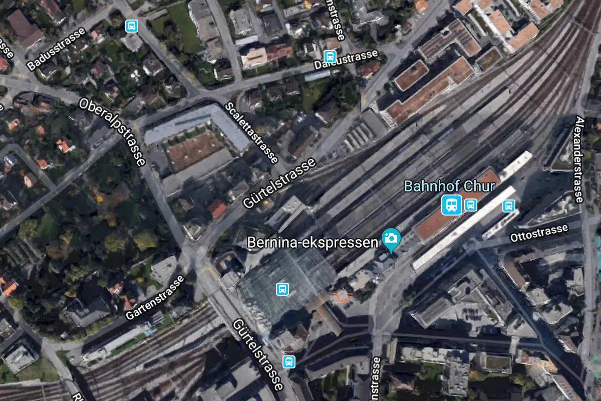 Chur GR - Brand bei der Postautostation