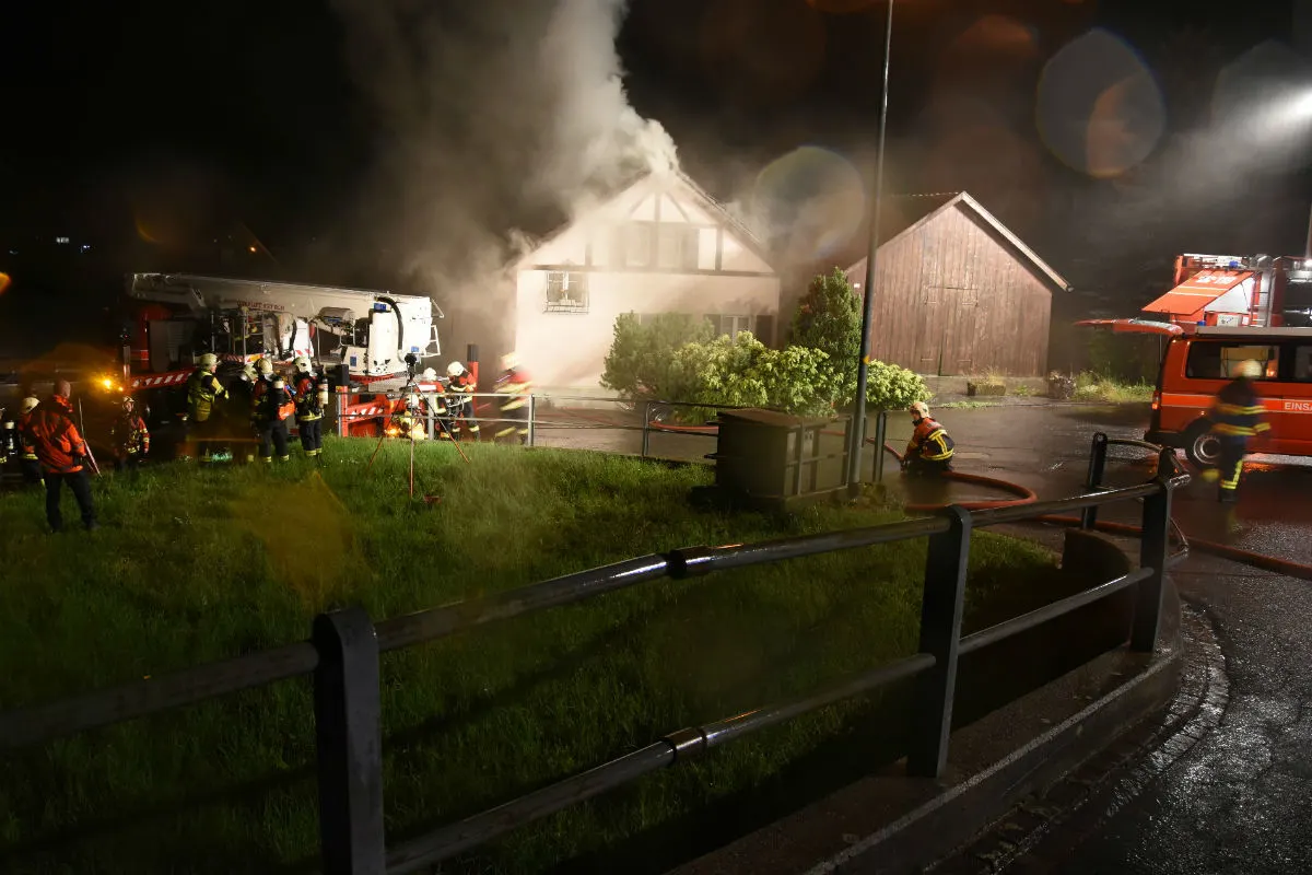 Heiligkreuz (Mels) SG - Brand in Einfamilienhaus