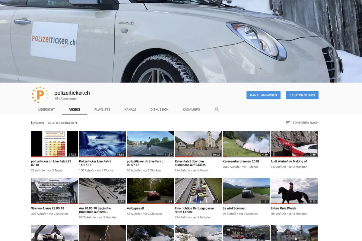 polizeiticker.ch - So werden Sie Youtube-Follower