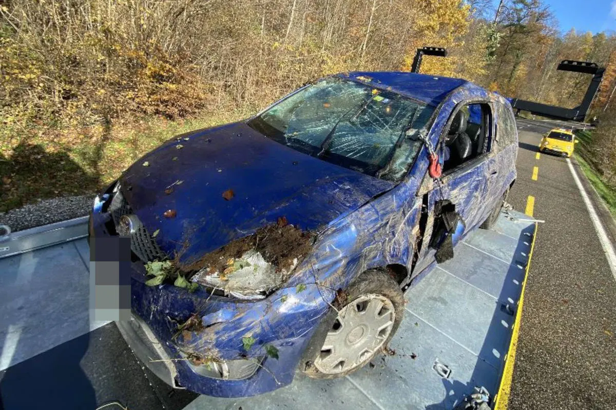 Gansingen AG – Verlassenes Auto auf Dach liegend gefunden